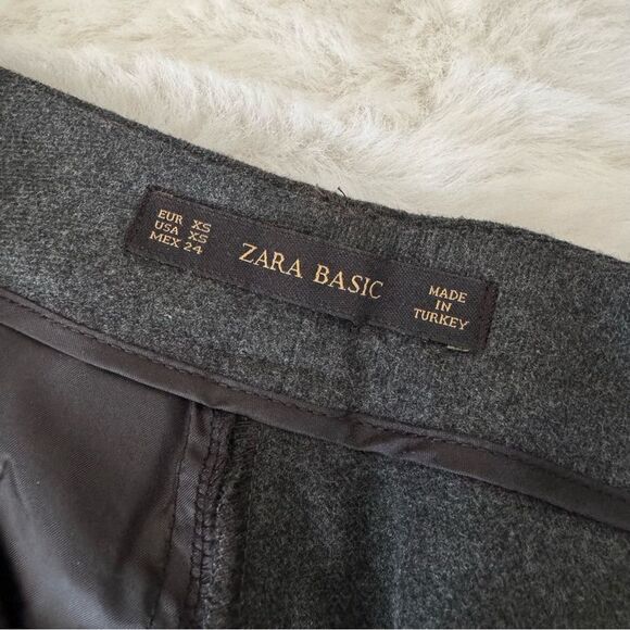 Zara Basic Wide Leg Ankle Pants - Charcoal - Picture 4 of 11